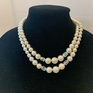 Vintage antique  pearl and glass bead necklace